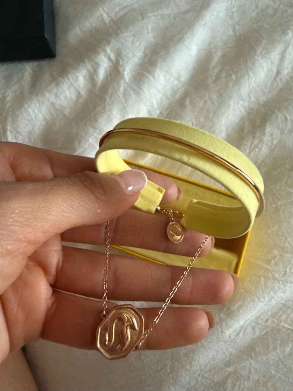 Swarovski Rose Gold Swan Crystal Halo Bracelet